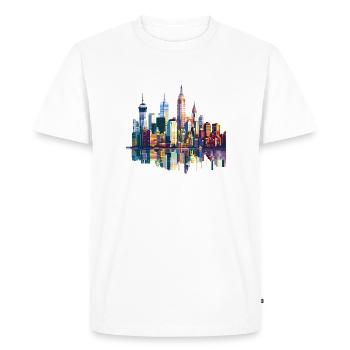 City Skyline - Men's Premium Organic T-Shirt - white - Front - Nico (187cm)