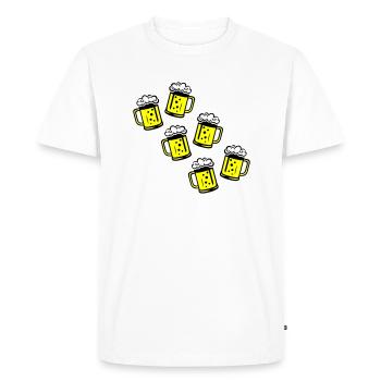 Icône de chope de bière - T-shirt Premium bio Homme - blanc - Devant - Nico (187cm)
