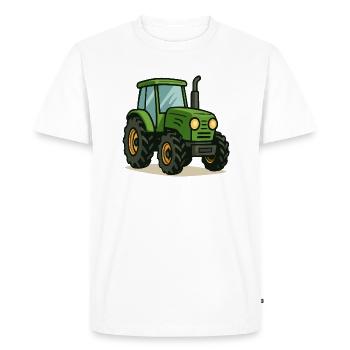 tractor - Men's Premium Organic T-Shirt - white - Front - Nico (187cm)