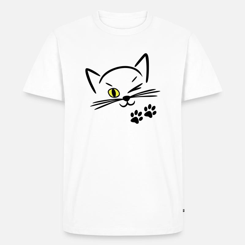 chat mignon, clin d'oeil - T-shirt Premium bio Homme - blanc