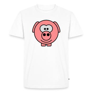 Mignon bande dessinée cochon peeps friendly - T-shirt Premium bio Homme - blanc - Devant - Nico (187cm)
