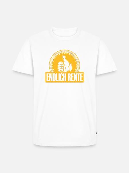 Endlich Rente Daumen hoch - Männer Premium Bio T-Shirt - Weiß