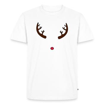 les cornes et le nez de renne Rudolph - T-shirt Premium bio Homme - blanc - Devant - Nico (187cm)