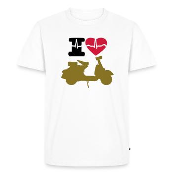 I love moto - Men's Premium Organic T-Shirt - white - Front - Nico (187cm)