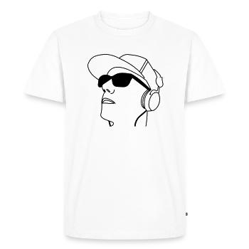 Mitch tête, lunettes de soleil, casque, visage - T-shirt Premium bio Homme - blanc - Devant - Nico (187cm)