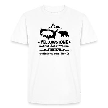 Bison Buffalo Parc National de Yellowstone Wyoming Etats-Unis - T-shirt Premium bio Homme - blanc - Devant - Nico (187cm)