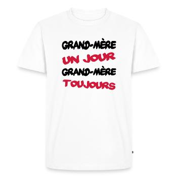 GRAND MERE un jour... - Men's Premium Organic T-Shirt - white - Front - Nico (187cm)