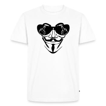 anonymous masque lunette fuck - T-shirt Premium bio Homme - blanc - Devant - Nico (187cm)