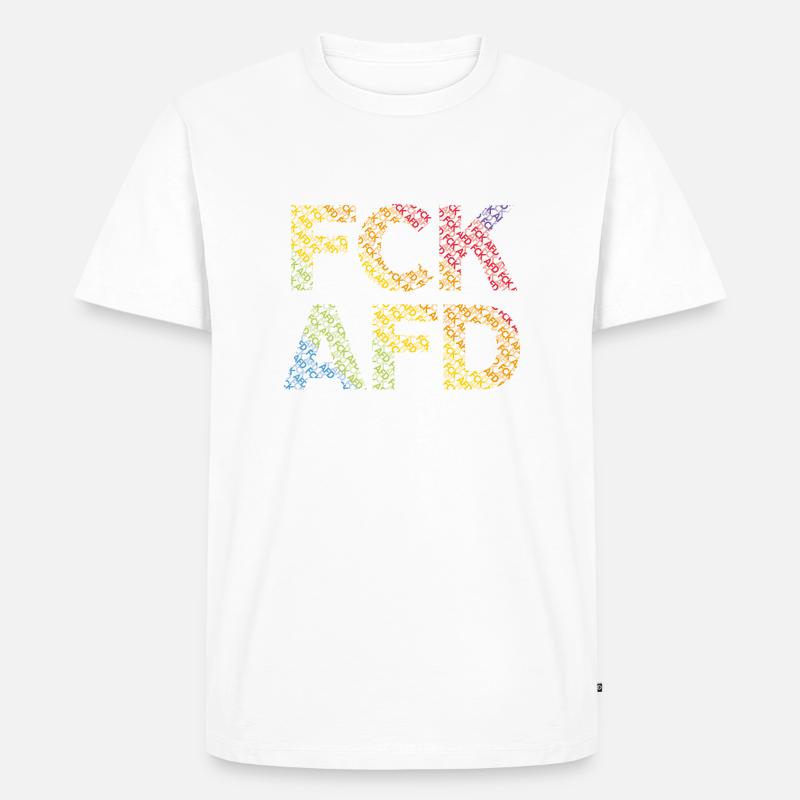FCK AFD RAINBOW - Männer Premium Bio T-Shirt - Weiß
