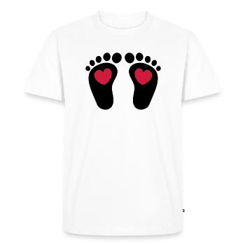 ❤ټCute Baby Footprints-Vector Footprintsټ❤ - Men's Premium Organic T-Shirt - white - Front - Nico (187cm)