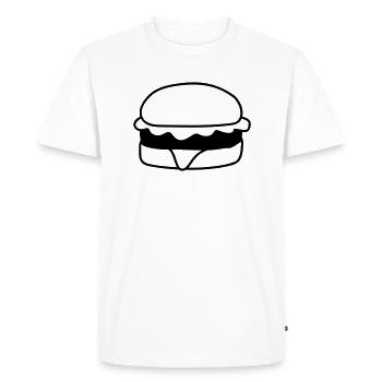 hamburger cheeseburger delicious fast food food hung - Men's Premium Organic T-Shirt - white - Front - Nico (187cm)