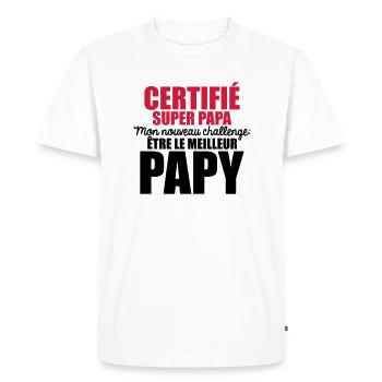 nouveau challenge être le meilleur papy - T-shirt Premium bio Homme - blanc - Devant - Nico (187cm)