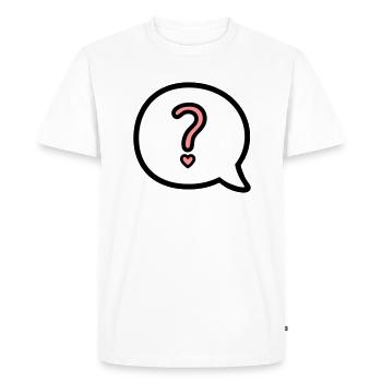 Speech ball with question mark and heart - Men's Premium Organic T-Shirt - white - Front - Nico (187cm)
