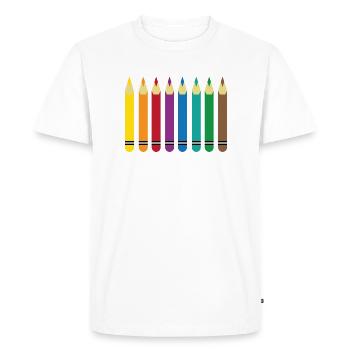colored pencils - Men's Premium Organic T-Shirt - white - Front - Nico (187cm)