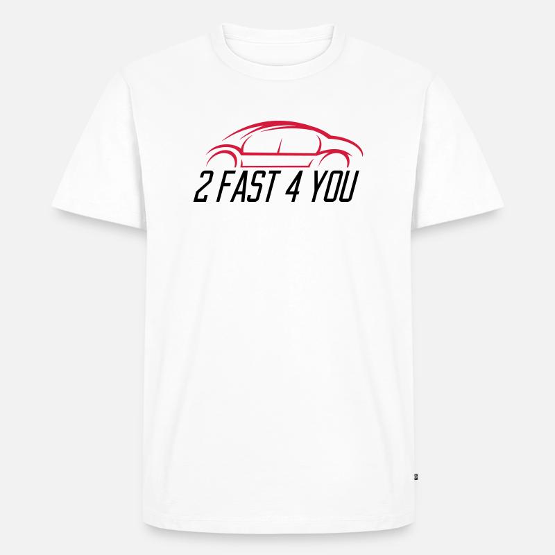 Auto 2 Fast - Männer Premium Bio T-Shirt - Weiß