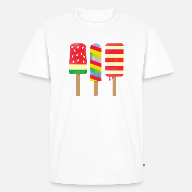 Drei leckere Eiscreme - Männer Premium Bio T-Shirt - Weiß