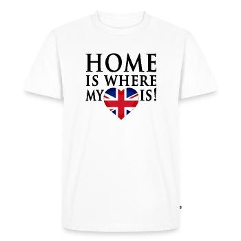 UK England Great Britain Home Heart Union Jack - Men's Premium Organic T-Shirt - white - Front - Nico (187cm)