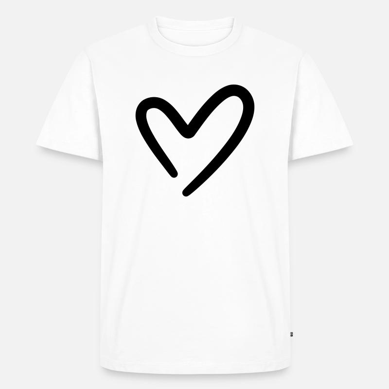 einfaches Herz - Männer Premium Bio T-Shirt - Weiß