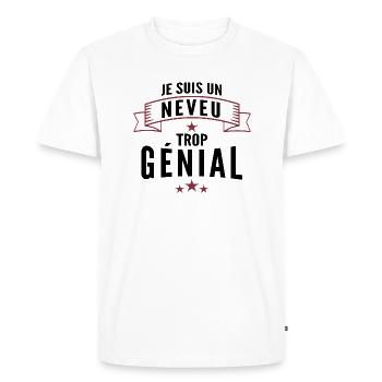 je suis un neveu génial - T-shirt Premium bio Homme - blanc - Devant - Nico (187cm)