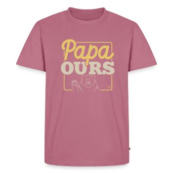 Daddy Bear 1 - Men's Premium Organic T-Shirt - mauve - Front - Nico (187cm)