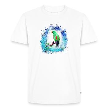 sittich ara,,bird,graffiti,mint,blue,brush,spray - Men's Premium Organic T-Shirt - white - Front - Nico (187cm)