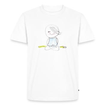 meditating little buddha - T-shirt Premium bio Homme - blanc - Devant - Nico (187cm)