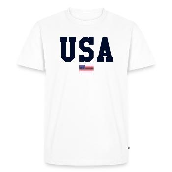 Usa T-shirt, USA T-shirt - drapeau - T-shirt Premium bio Homme - blanc - Devant - Nico (187cm)