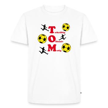 Tom - Männer Premium Bio T-Shirt - Weiß - Vorne - Nico (187cm)