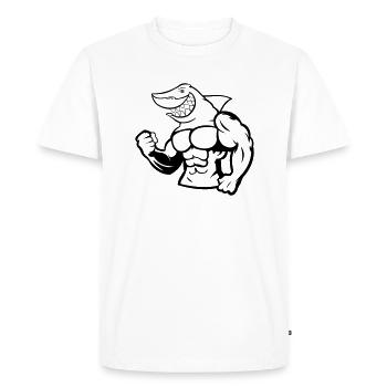 Requin fort - T-shirt Premium bio Homme - blanc - Devant - Nico (187cm)