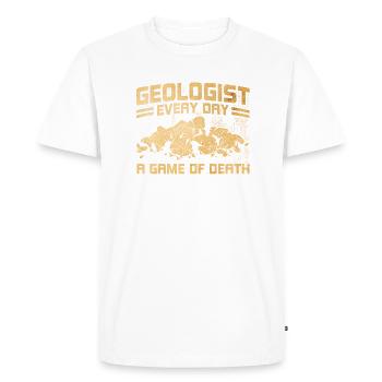 Géologue Un jeu de mort tous les jours - T-shirt Premium bio Homme - blanc - Devant - Nico (187cm)