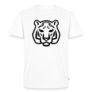 Tiger head symbol black - Men's Premium Organic T-Shirt - white - Front - Nico (187cm)