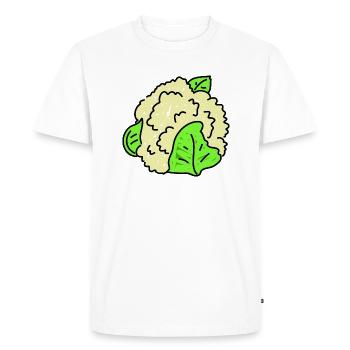 Cauliflower Doodle - Men's Premium Organic T-Shirt - white - Front - Nico (187cm)