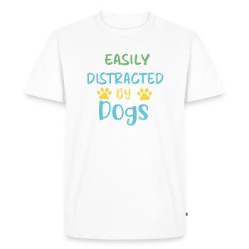 Easily Distracted by Dogs - Men's Premium Organic T-Shirt - white - Front - Nico (187cm)