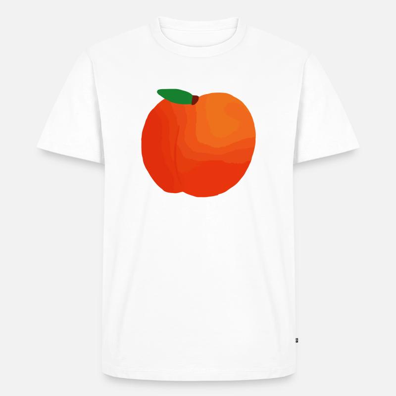 Pfirsich Illustration Geschenkidee - Männer Premium Bio T-Shirt - Weiß