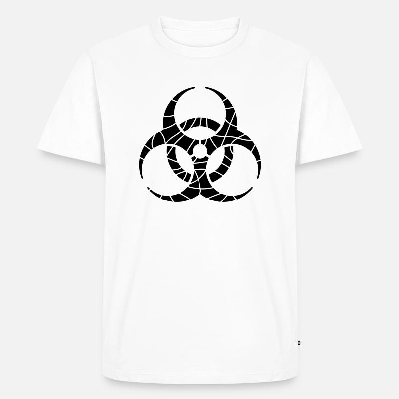 Biohazard Symbol Risse Design - Männer Premium Bio T-Shirt - Weiß