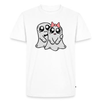 Couple Fantômes Homme Femme - T-shirt Premium bio Homme - blanc - Devant - Nico (187cm)