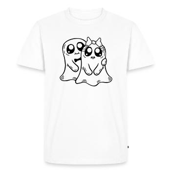Fantômes Couple Homme Femme - T-shirt Premium bio Homme - blanc - Devant - Nico (187cm)