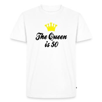 50e anniversaire - T-shirt Premium bio Homme - blanc - Devant - Nico (187cm)