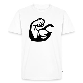 Muscles biceps - T-shirt Premium bio Homme - blanc - Devant - Nico (187cm)