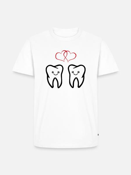 Teeth in love - Men's Premium Organic T-Shirt - white