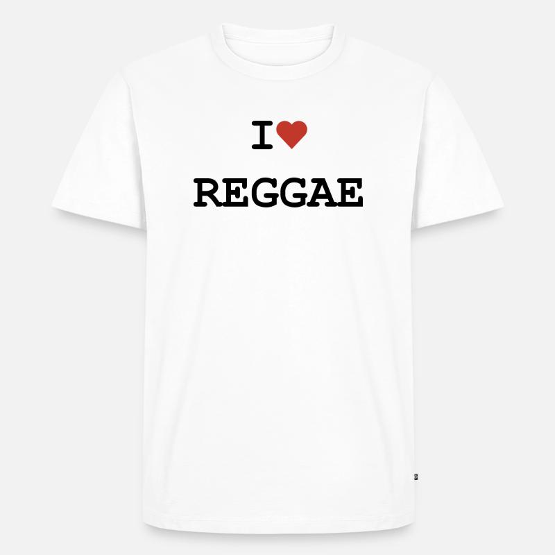 Ich liebe Reggae - Kreyol Sat - Männer Premium Bio T-Shirt - Weiß