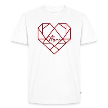 Maman Coeur Mère Fête des mères Cadeau Noël - T-shirt Premium bio Homme - blanc - Devant - Nico (187cm)
