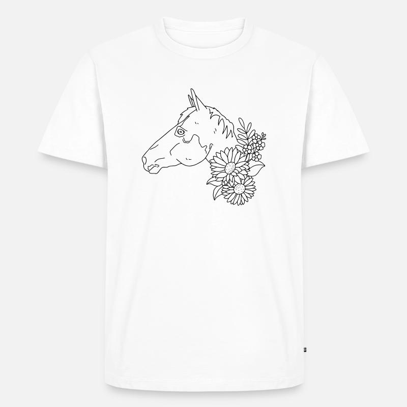Pferd - Männer Premium Bio T-Shirt - Weiß
