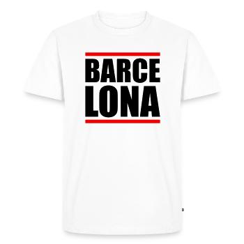 Barcelone Design 2 - T-shirt Premium bio Homme - blanc - Devant - Nico (187cm)