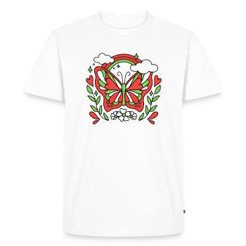 Papillon rétro - T-shirt Premium bio Homme - blanc - Devant - Nico (187cm)