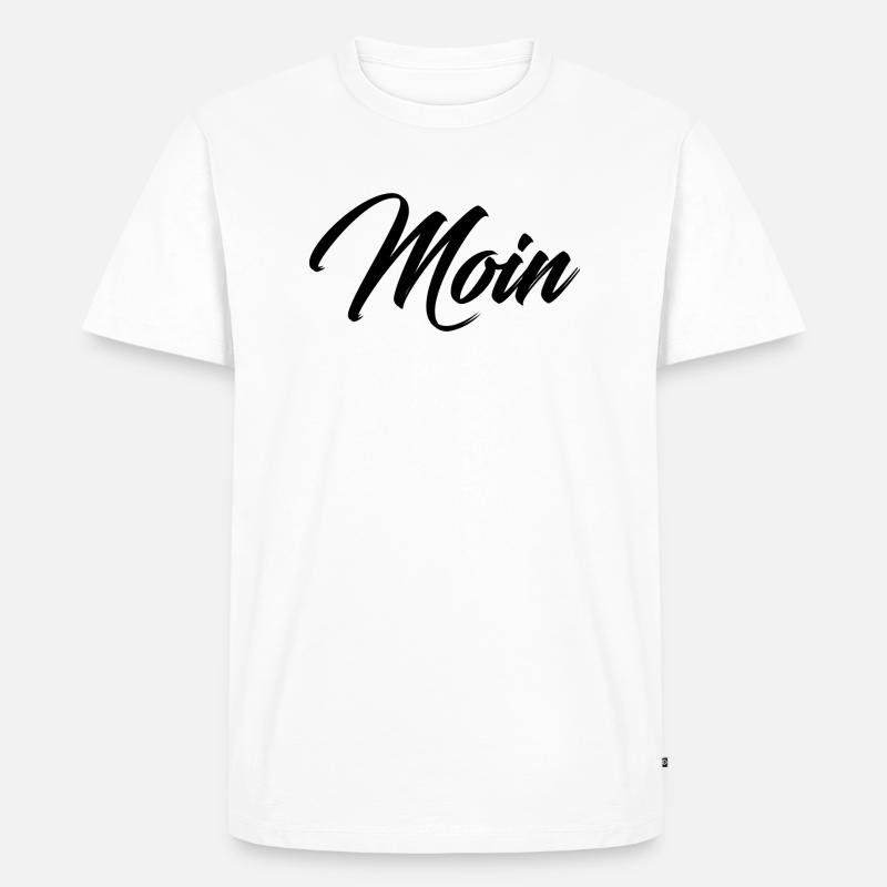 Moin Begrüßung Grußformel Geschenk - Männer Premium Bio T-Shirt - Weiß
