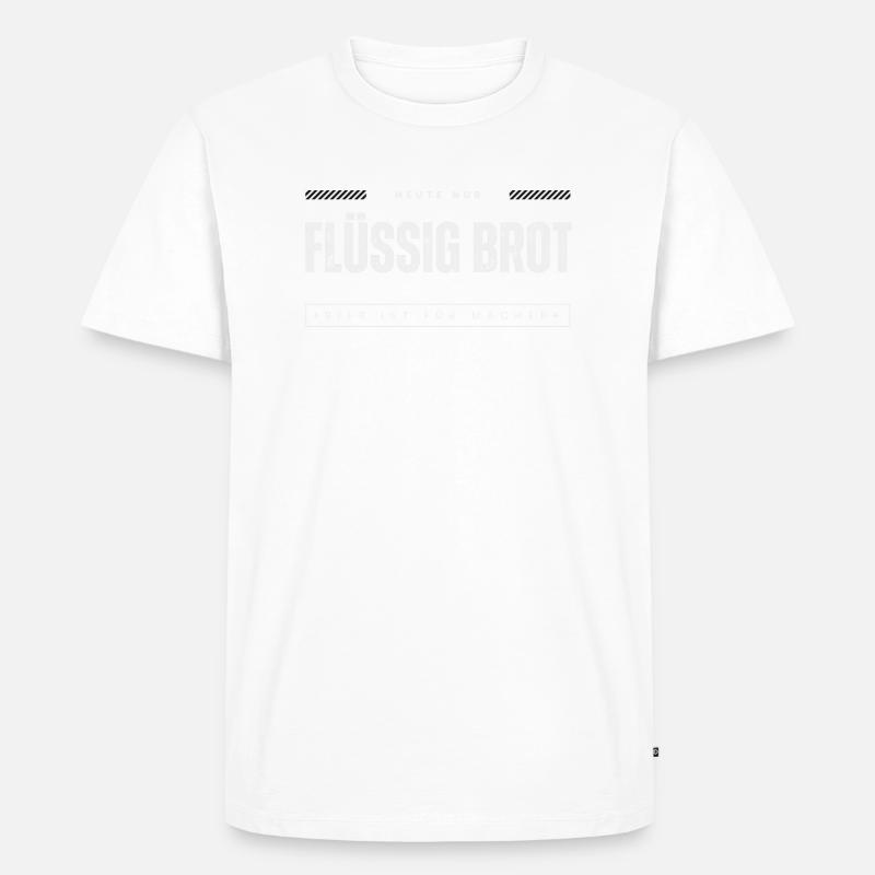 Bier - Das flüssig Brot - Männer Premium Bio T-Shirt - Weiß
