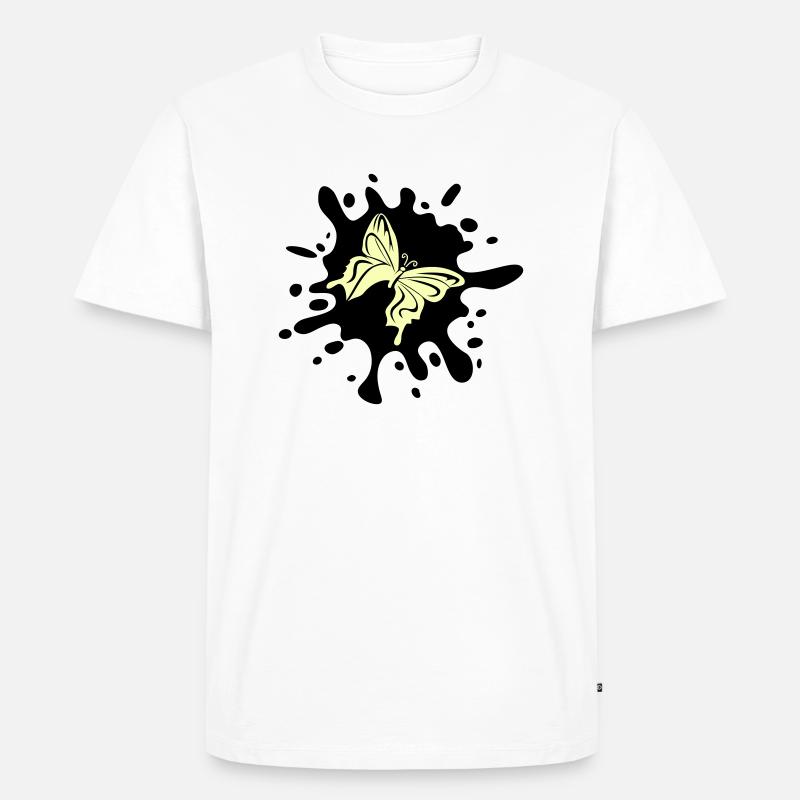 schmetterling farbklecks - Männer Premium Bio T-Shirt - Weiß