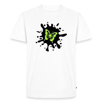 Papillon éclaboussures de couleur - T-shirt Premium bio Homme - blanc - Devant - Nico (187cm)