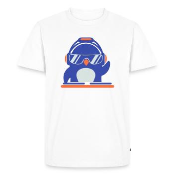 Drôle Cool DJ Pingouin Mixer Musique de fête - T-shirt Premium bio Homme - blanc - Devant - Nico (187cm)